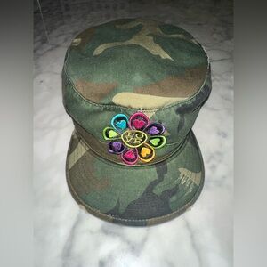 Camouflage Kids Cap with Colorful Heart Patch